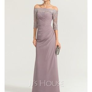 Off-the-Shoulder Floor Length Gown-Size10